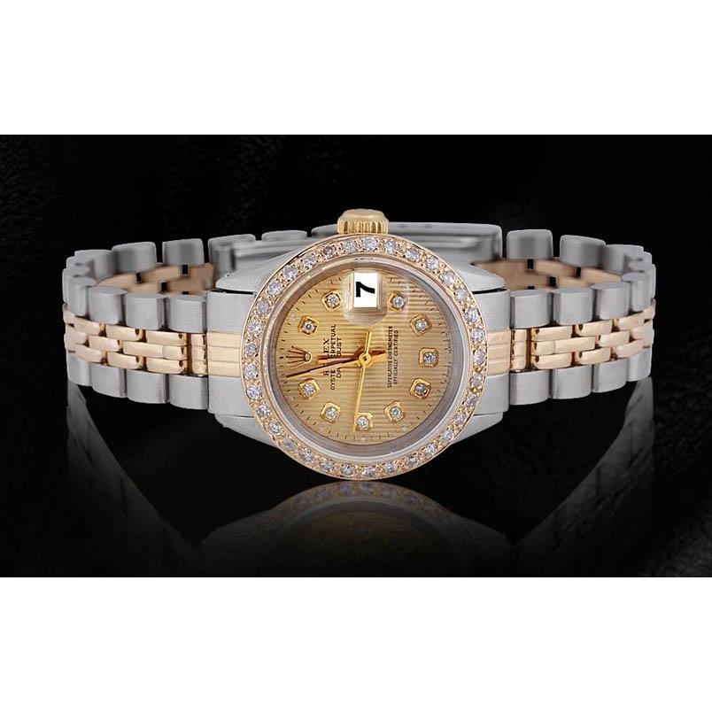 Rolex Datejust Tapestry Damenuhr mit Diamant-Zifferblatt und Lünette, Edelstahl und Gold
