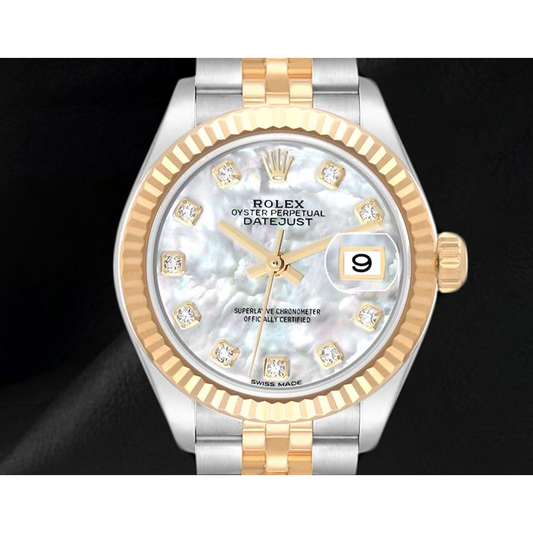 Rolex Datejust Bicolor 26 mm Perlmutt Diamant 179173 Damenuhr
