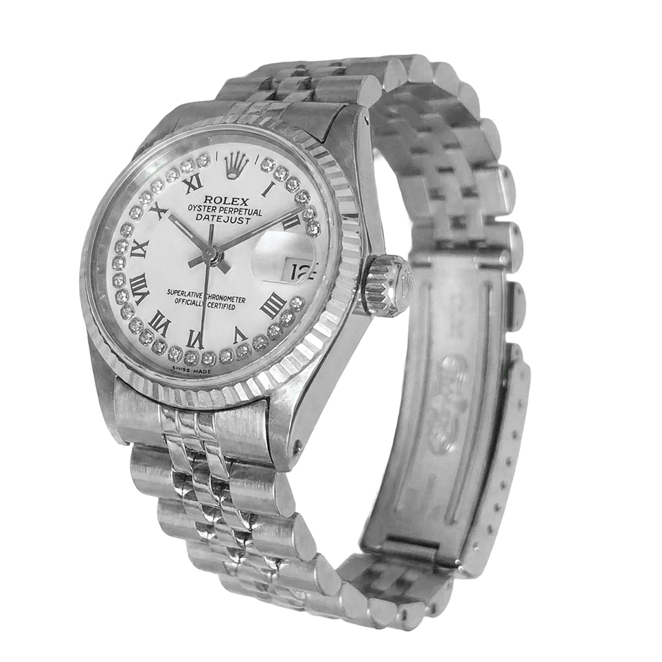 Rolex Datejust Uhr, Diamant-Zifferblatt, Jubilee-Armband, Edelstahl