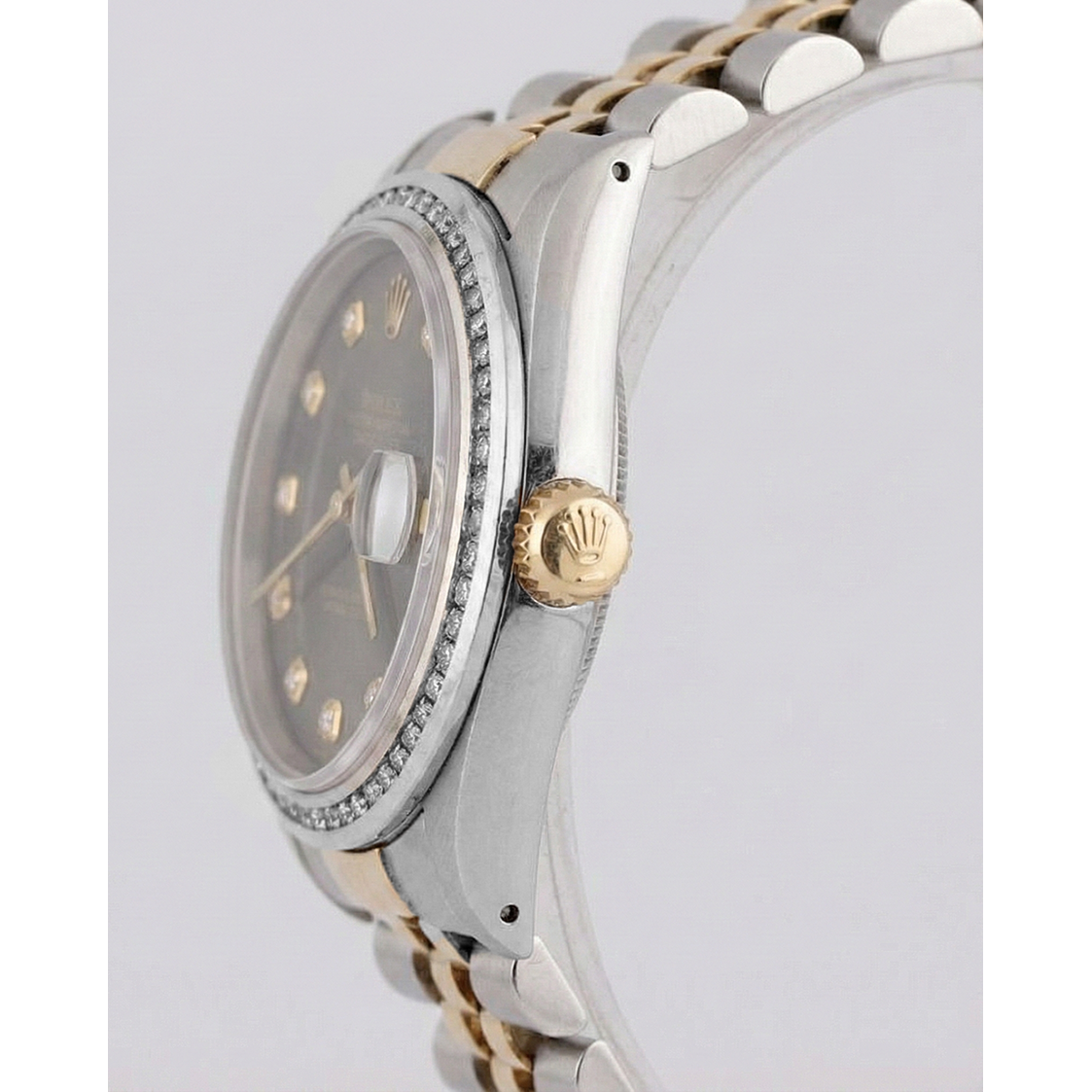 Rolex Datejust Uhr Zweifarbig Herren Kanallünette Diamant