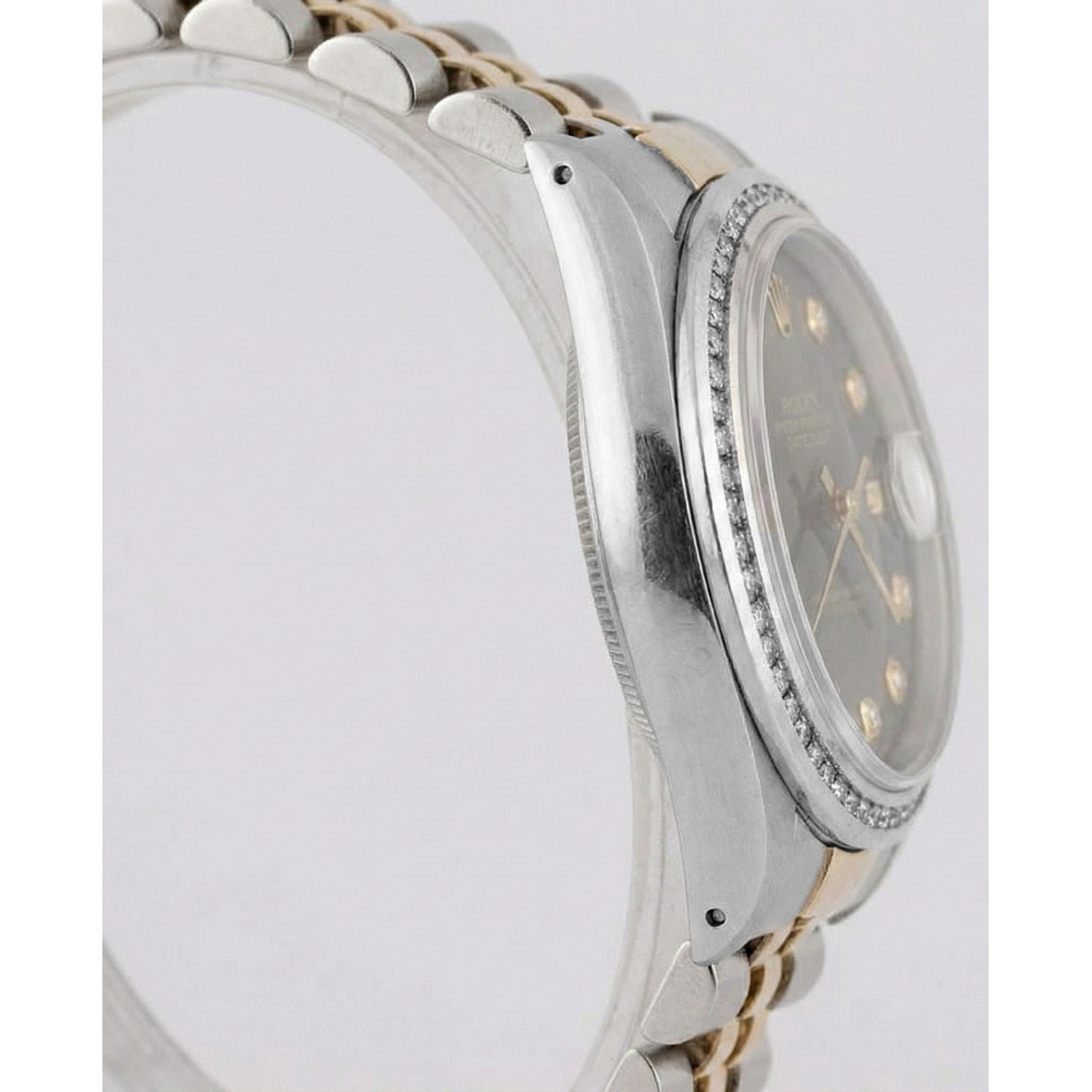 Rolex Datejust Uhr Zweifarbig Herren Kanallünette Diamant