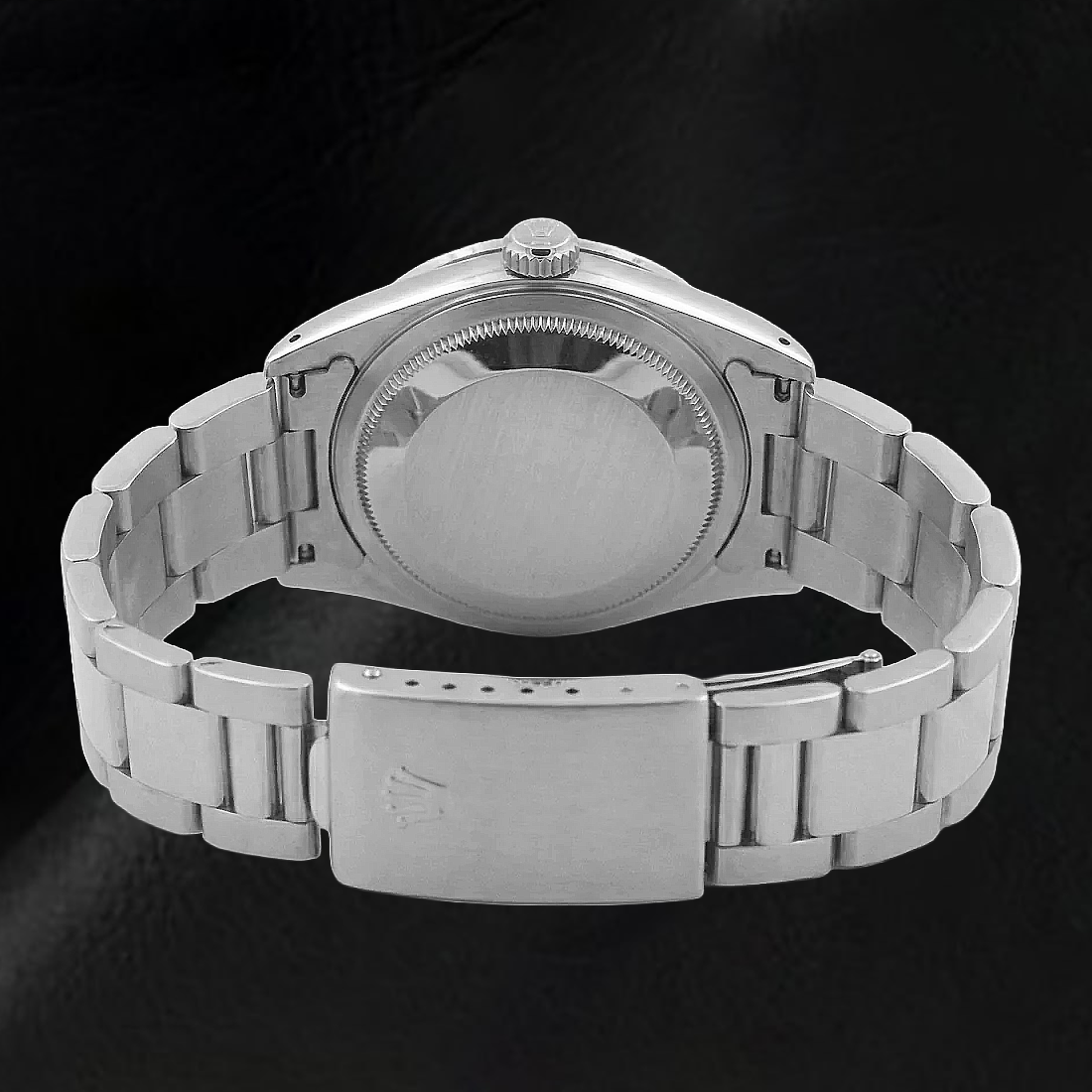 Rolex Datejust Uhr mit schwarzem Zifferblatt und Diamanten, Edelstahl Oyster Armband