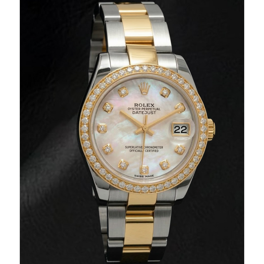 Zuchtperle Rolex in Two Tone – Frontansicht