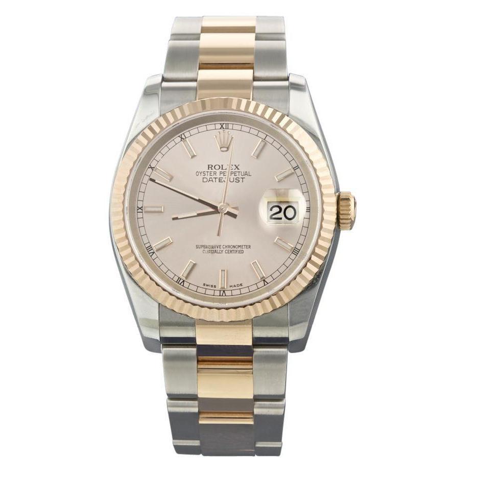 Rolex Datejust Zweifarbig Herrenuhr Gelbgold SCHNELLES EINSTELLEN