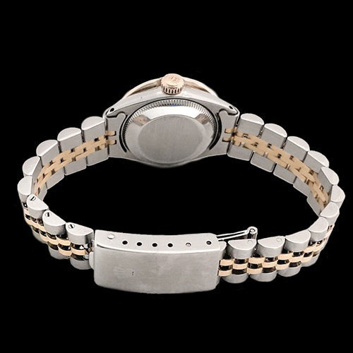 Rolex Datejust Zweifarbige Damenuhr mit rosa Perlmutt Diamant Zifferblatt
