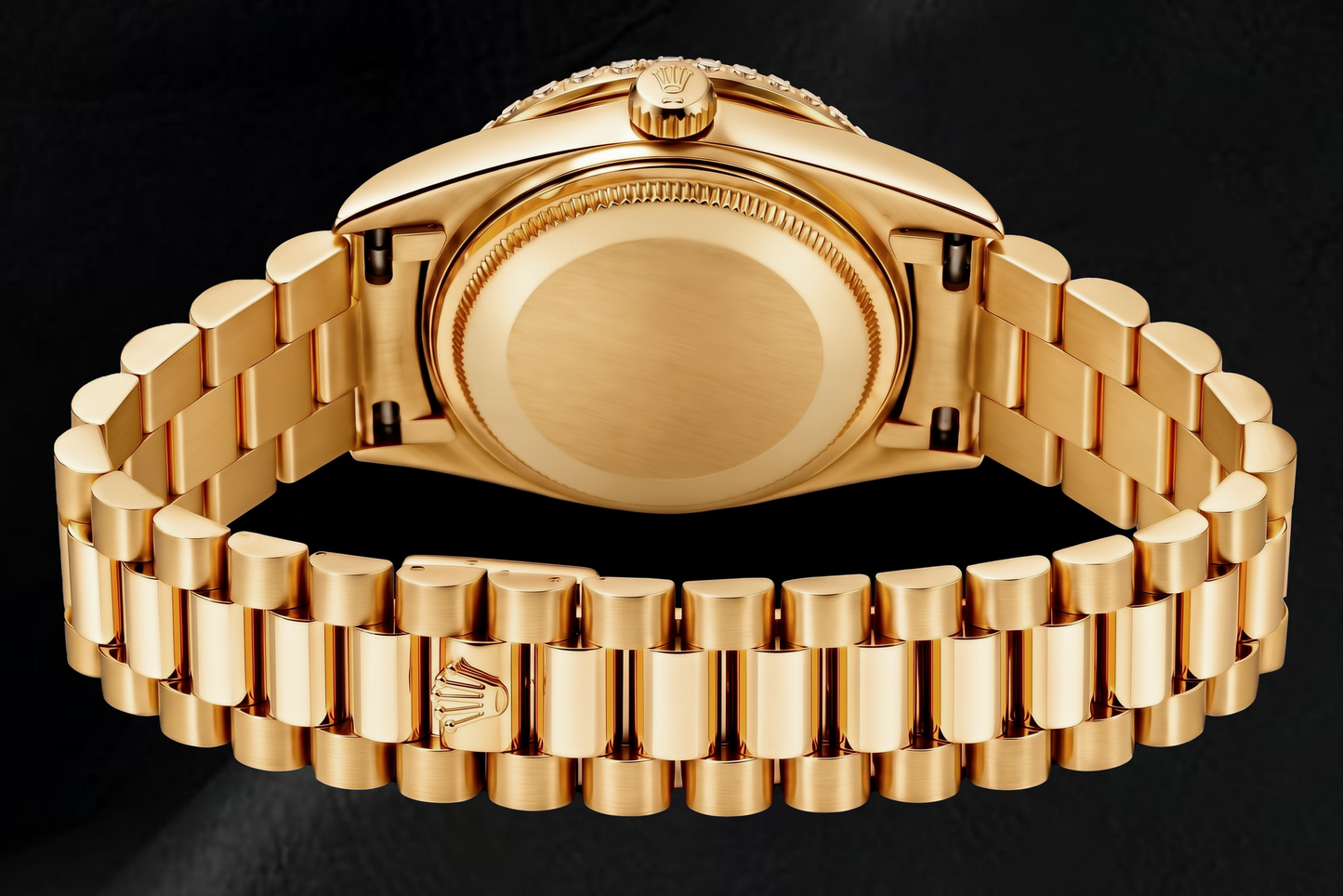 Rolex Day-Date 18038 36 mm Gelbgold Uhr mit silbernem römischem Diamantzifferblatt
