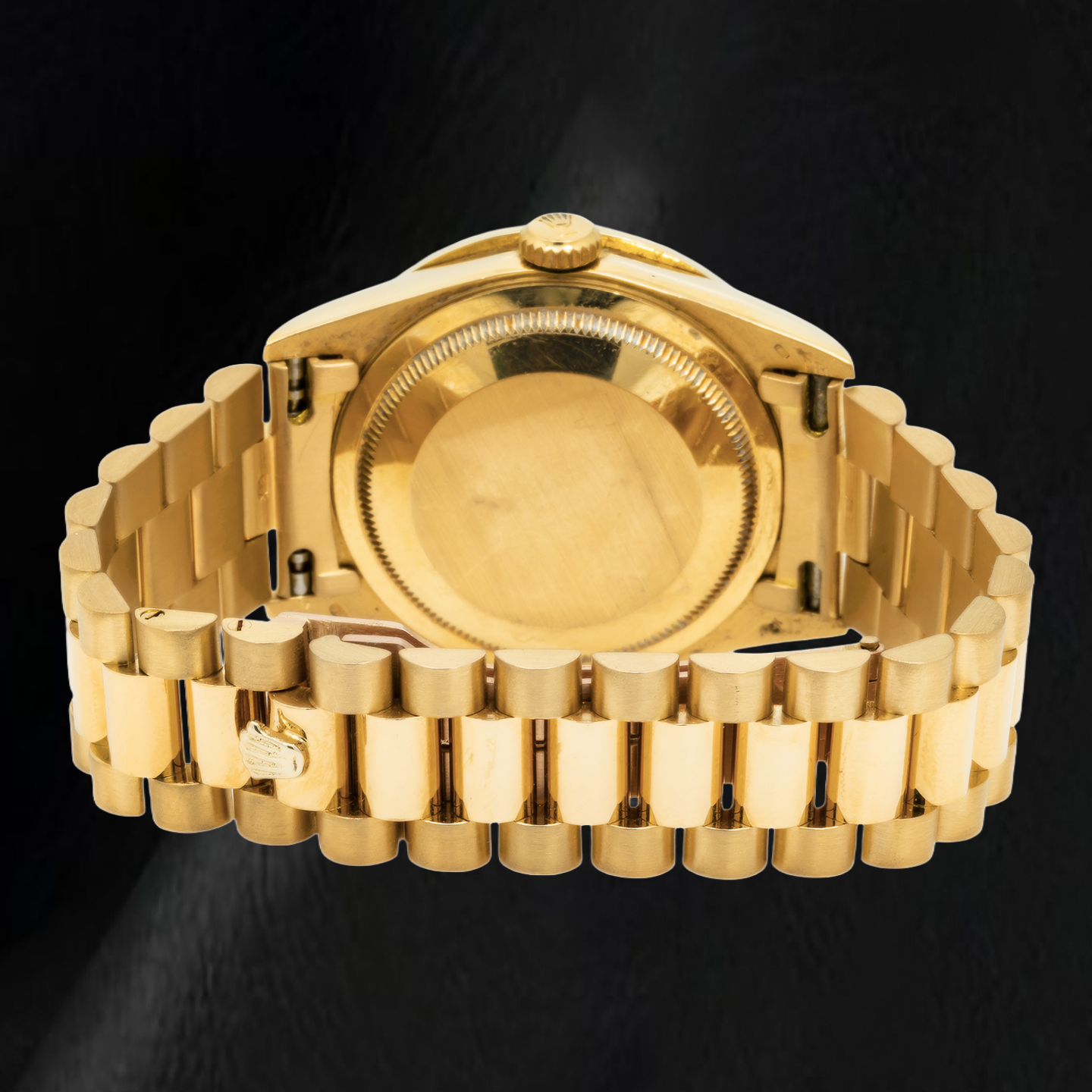 Rolex Day-Date 18238 36 mm Gelbgold Uhr mit Diamantzifferblatt aus weißem Perlmutt und römischen Ziffern