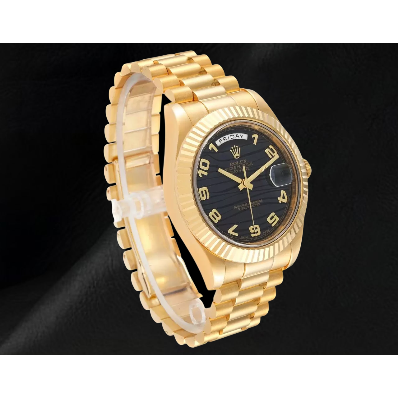 Rolex Day-Date II 41 mm Herrenuhr, bombiert Lünette, Gelbgold