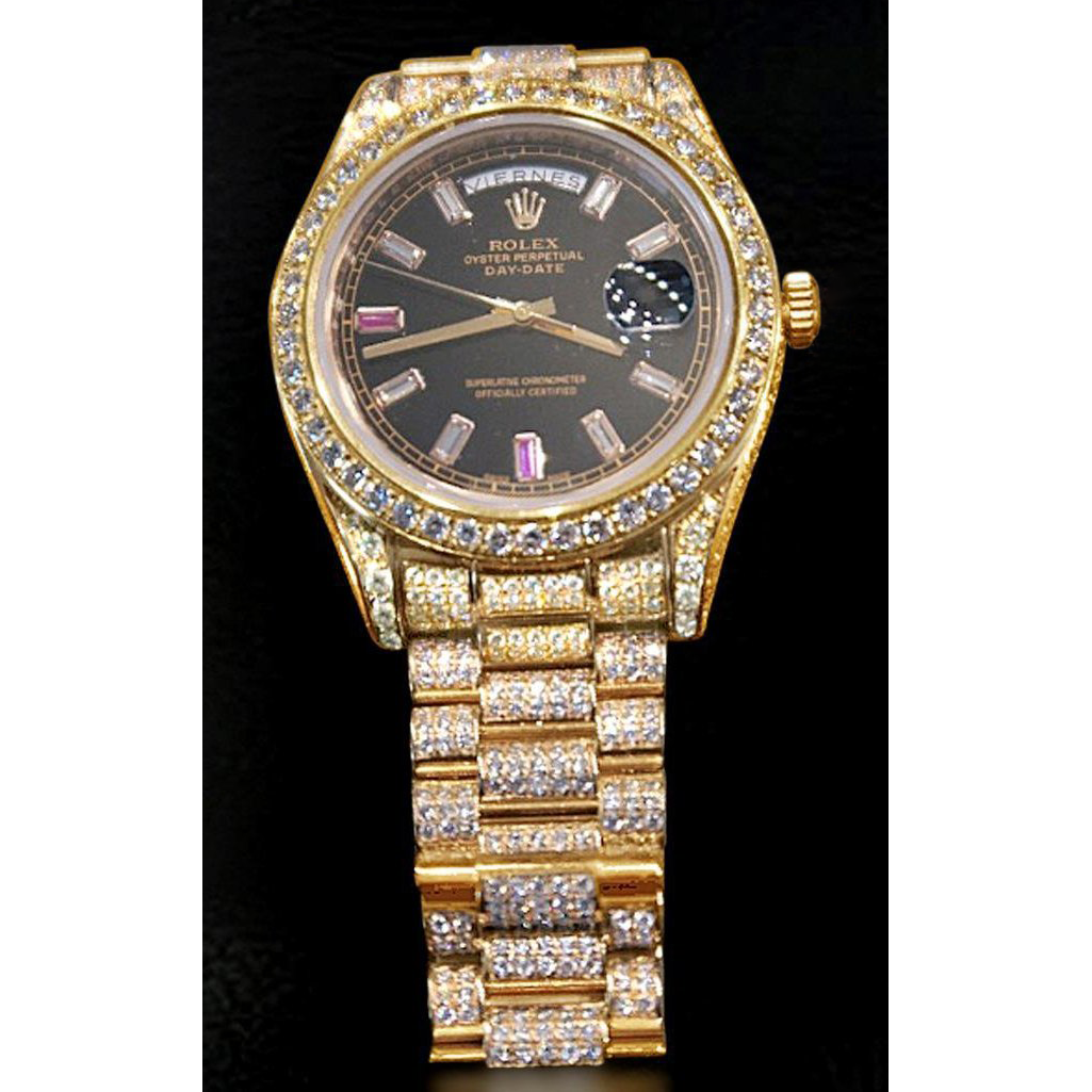 Rubin-Diamant-Zifferblatt, Gelbgold Rolex