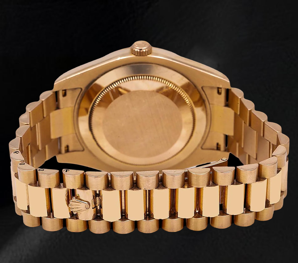 Rolex Day Date II 41 mm 218235 Uhr aus Roségold mit schwarzem arabischem Zifferblatt und President-Armband