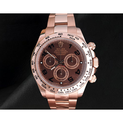 Rolex Daytona Cosmograph 18 Karat Roségold Uhr mit kaffeebraunem arabischem Zifferblatt