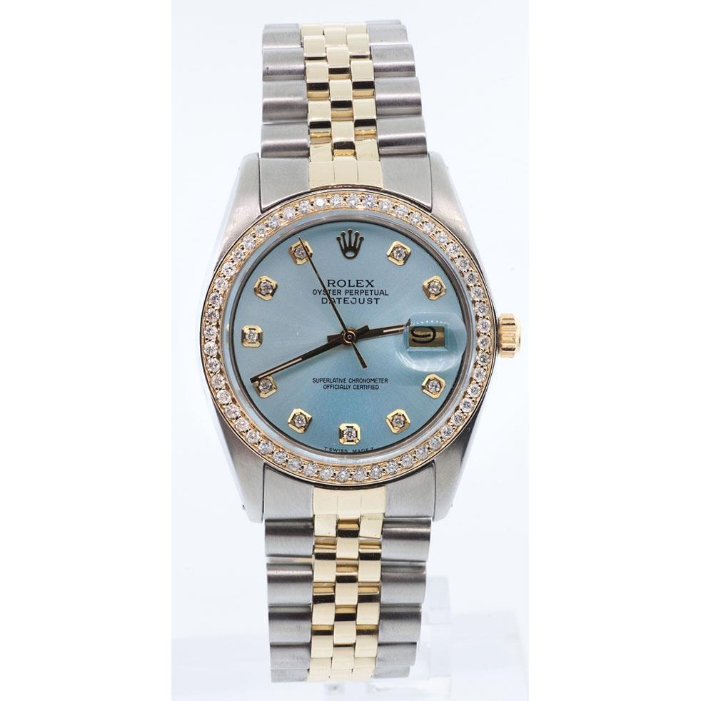 Rolex Dj blaue Perlmutt-Diamant-Zifferblatt-Lünette-Uhr Tt Jubile SCHNELLES EINSTELLEN
