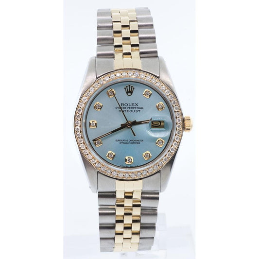 Rolex Dj blaue Perlmutt-Diamant-Zifferblatt-Lünette-Uhr Tt Jubile SCHNELLES EINSTELLEN
