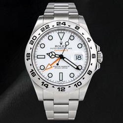 Rolex Explorer II 216570 42 mm Uhr aus Edelstahl mit polarweißem Zifferblatt