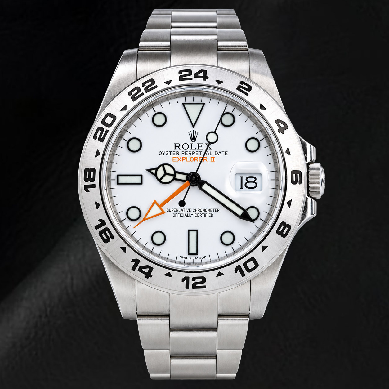 Rolex Explorer II 216570 42 mm Uhr aus Edelstahl mit polarweißem Zifferblatt