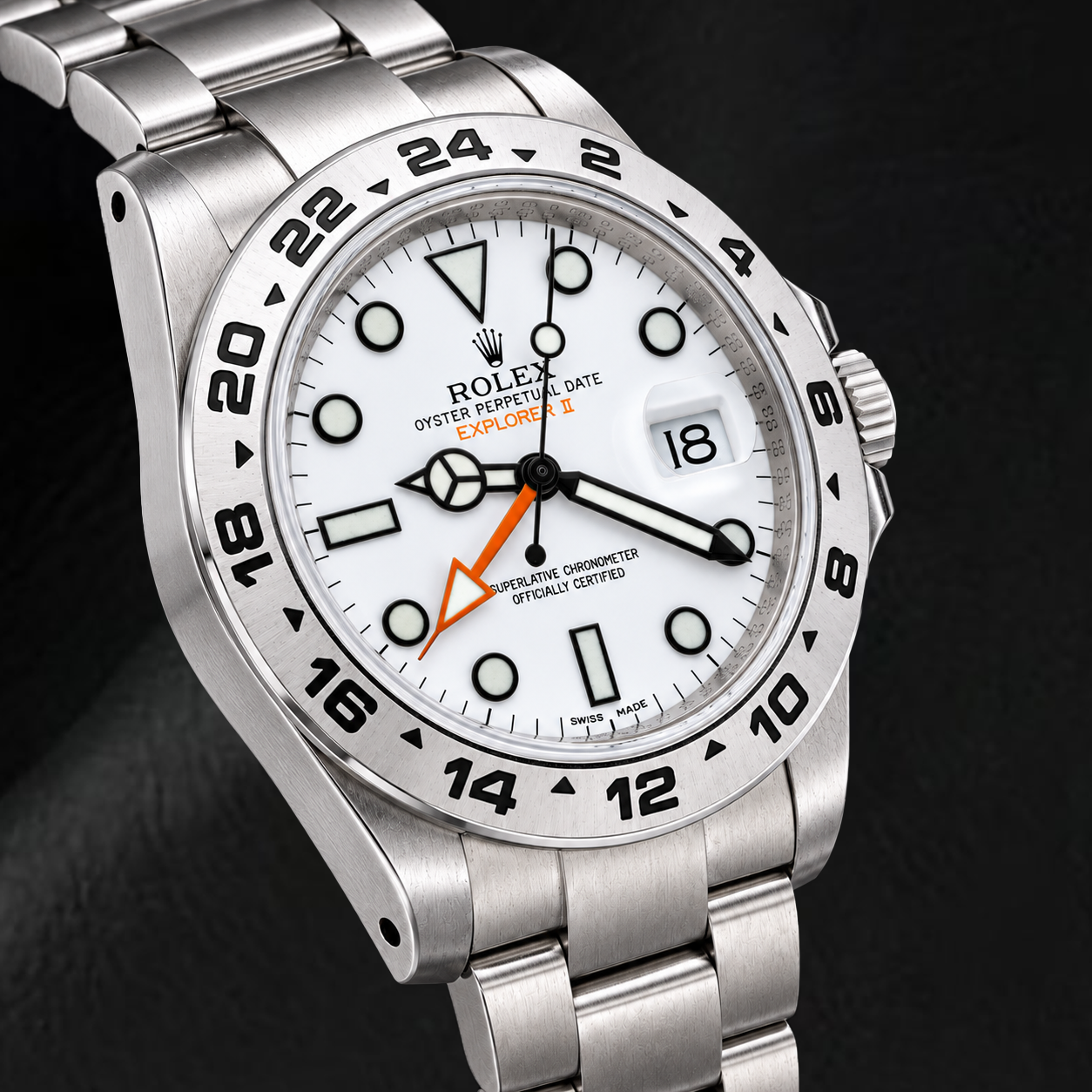 Rolex Explorer II 216570 42 mm Uhr aus Edelstahl mit polarweißem Zifferblatt
