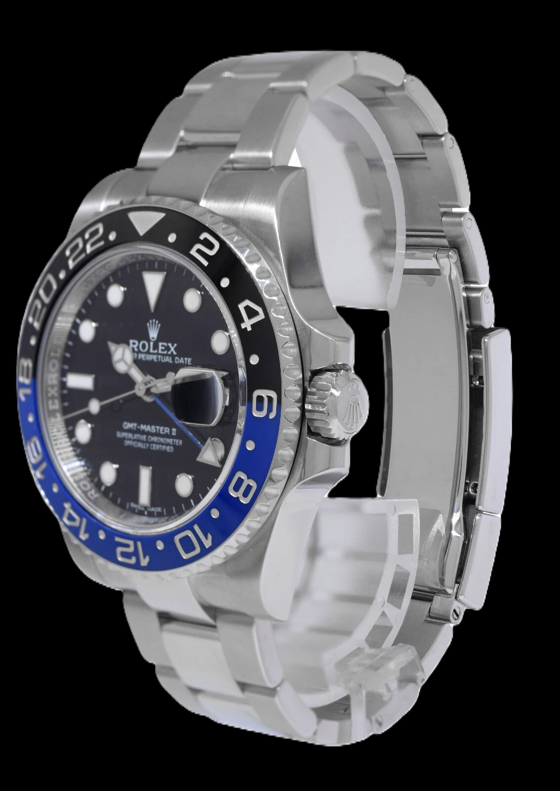 Rolex GMT-Master II 116710BLNR 40 mm Batman Uhr aus Edelstahl mit schwarzem Zifferblatt