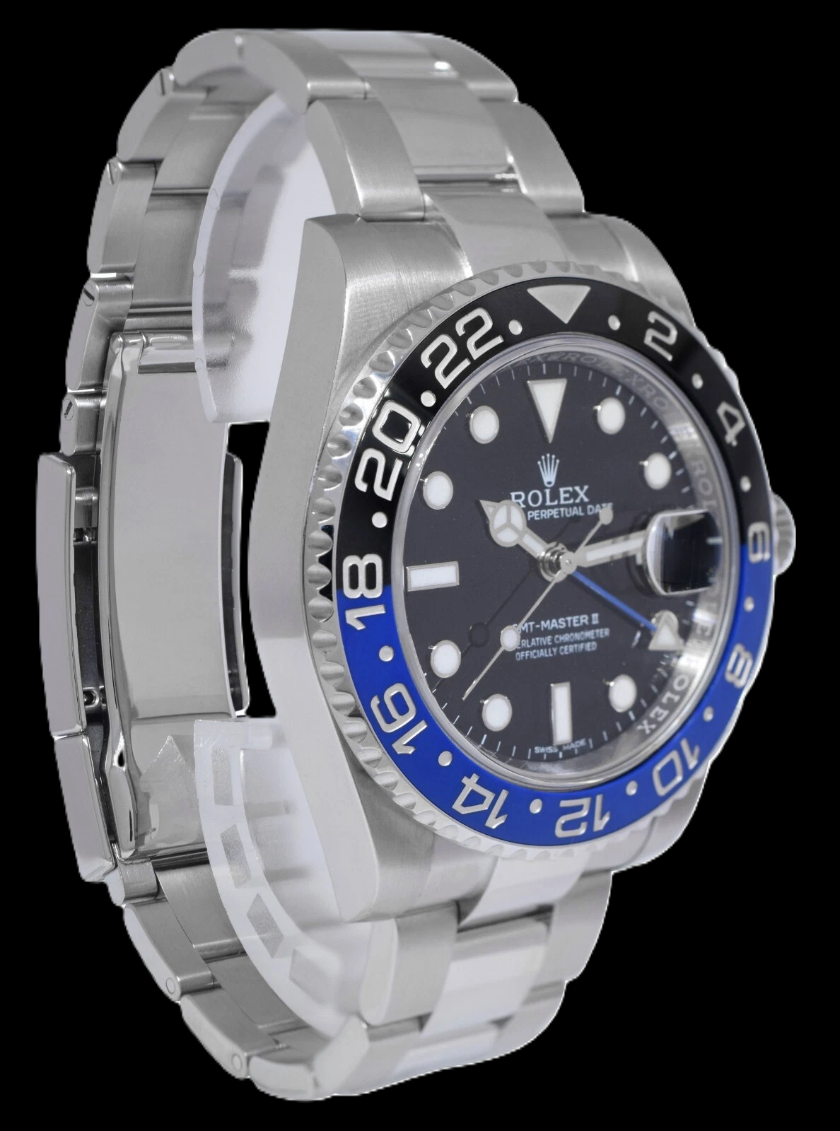 Rolex GMT-Master II 116710BLNR 40 mm Batman Uhr aus Edelstahl mit schwarzem Zifferblatt