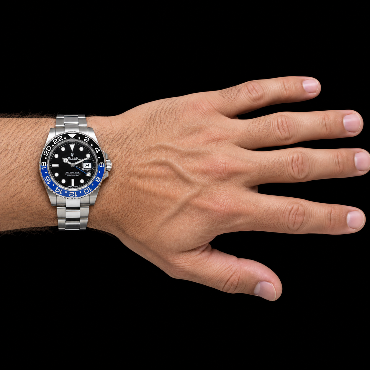 Rolex GMT-Master II 116710BLNR 40 mm Batman Uhr aus Edelstahl mit schwarzem Zifferblatt