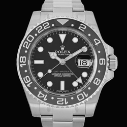 Rolex GMT-Master II 116710LN 40 mm Uhr aus Edelstahl mit schwarzem Zifferblatt