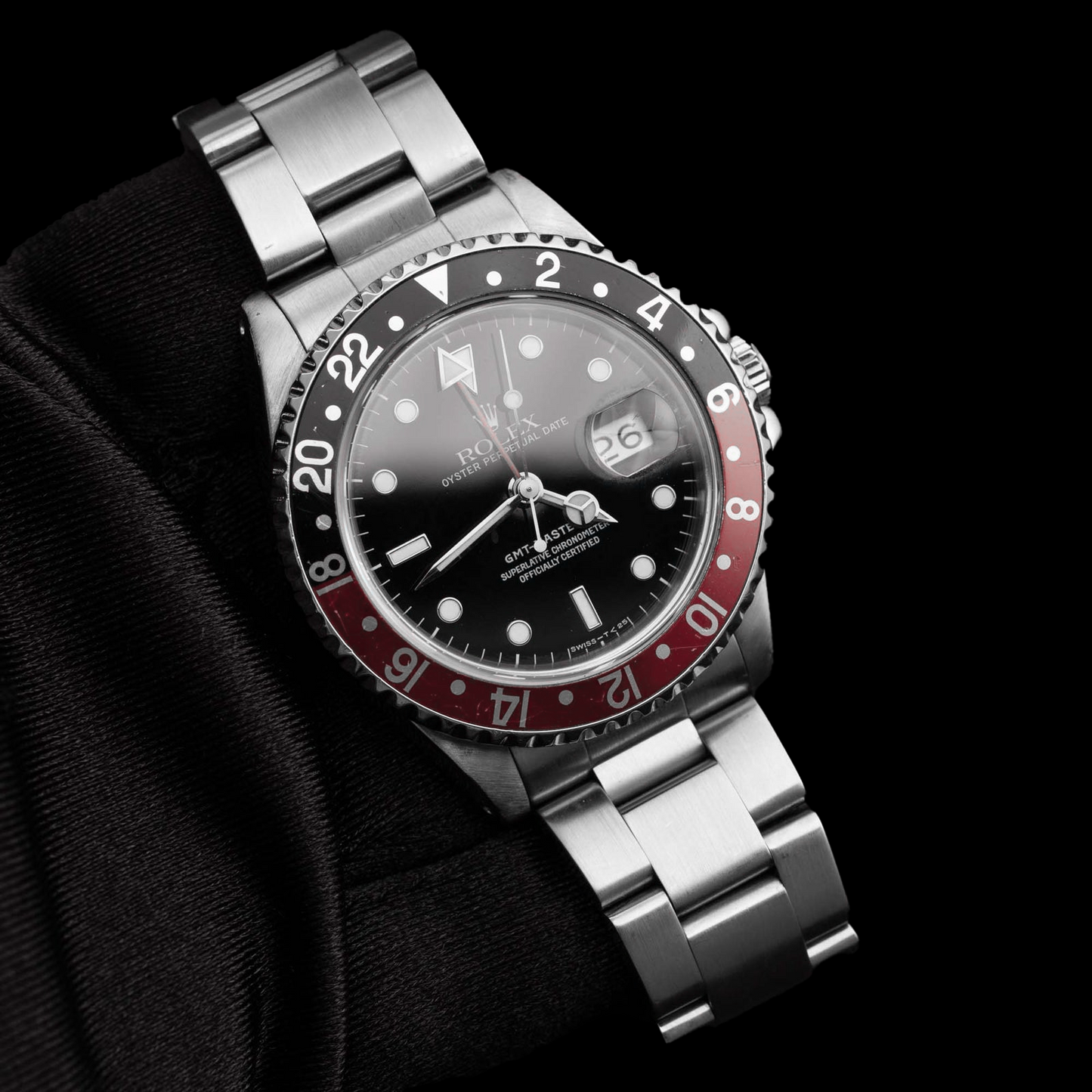 Rolex GMT-Master II 16710 40 mm Edelstahl-Armbanduhr mit schwarzem Leuchtzifferblatt