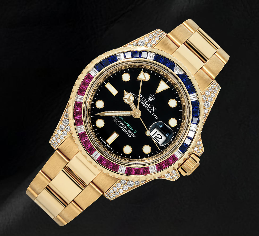 Rolex GMT Master II 116718 Schwarzes Zifferblatt 40 mm 18 Karat Gelbgold Uhr