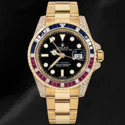 Rolex GMT Master II 116718 Schwarzes Zifferblatt 40 mm 18 Karat Gelbgold Uhr