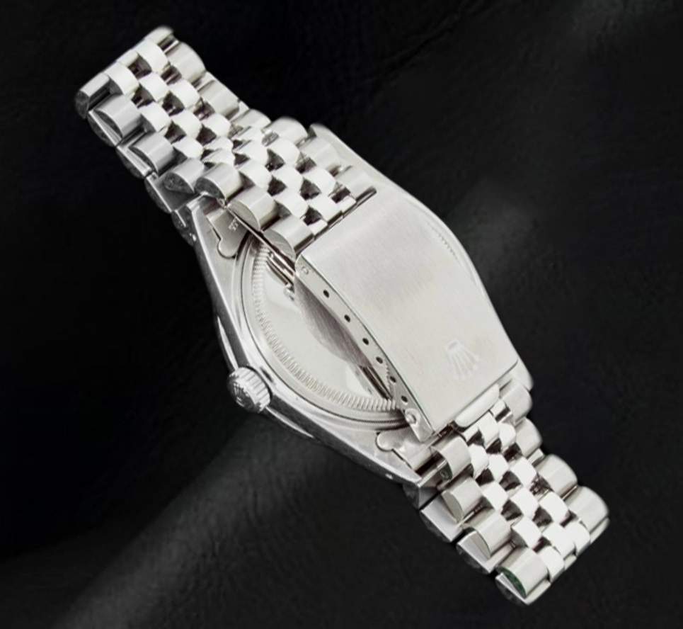 Rolex Datejust 16014 36 mm Uhr aus Edelstahl mit grünem Diamantzifferblatt