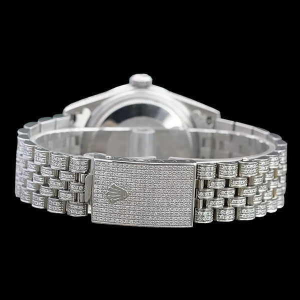 Rolex Iced Out Diamant 12 Karat 36 mm römisches Zifferblatt Edelstahluhr