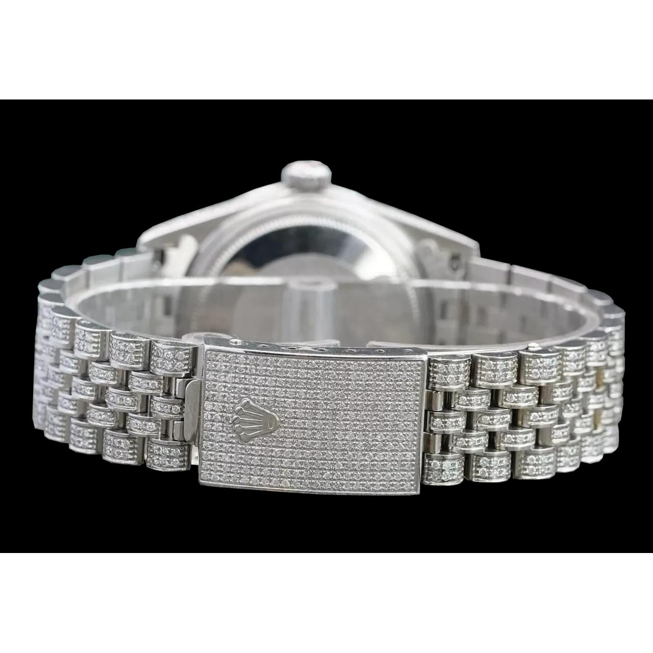 Rolex Iced Out Diamant 12 Karat 36 mm römisches Zifferblatt Edelstahluhr