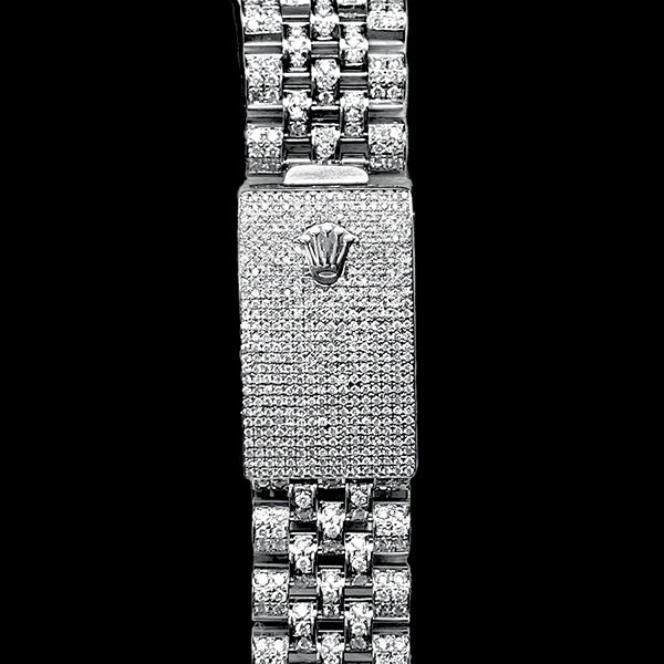 Rolex Iced Out Diamant 12 Karat 36 mm römisches Zifferblatt Edelstahluhr