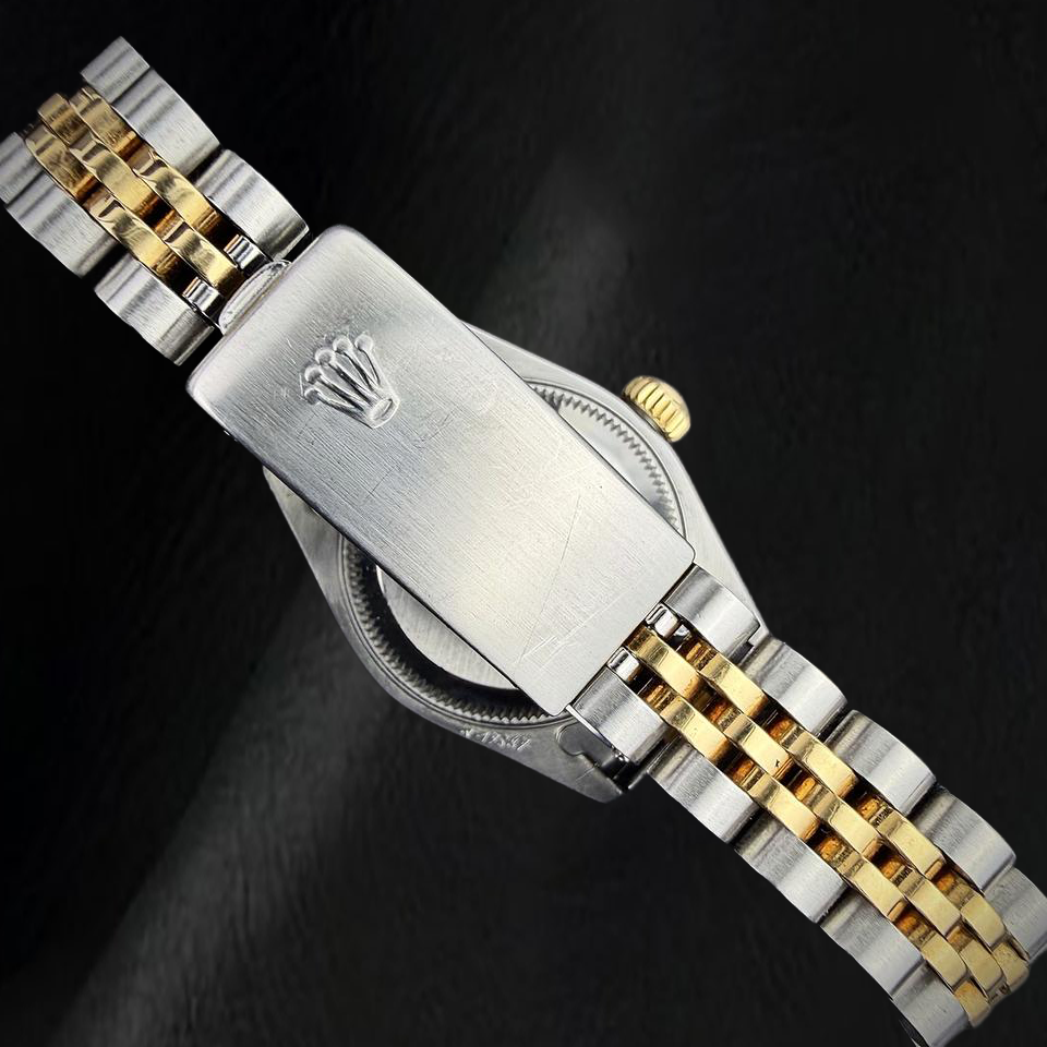 Rolex Datejust 26 mm Bicolor Damenuhr mit champagnerfarbenem Diamantzifferblatt ab Werk