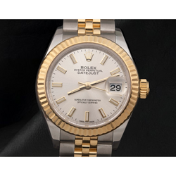 Rolex Lady-Datejust 279173 geriffelte Lünette Bicolor Jubilee 28 mm Armbanduhr