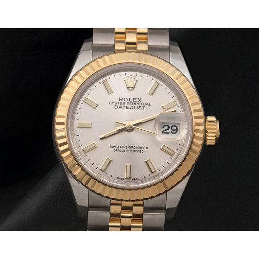 Rolex Lady-Datejust 179173 geriffelte Lünette Bicolor Jubilee 26 mm Armbanduhr
