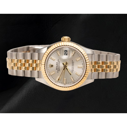 Rolex Lady-Datejust 179173 geriffelte Lünette Bicolor Jubilee 26 mm Armbanduhr