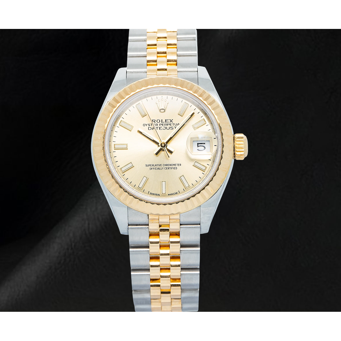 Rolex Damen Datejust 28 mm 279173 Champagnerfarbenes Leuchtzifferblatt