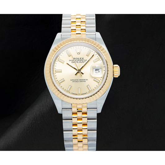 Rolex Damen Datejust 26 mm 179173 Champagnerfarbenes Leuchtzifferblatt