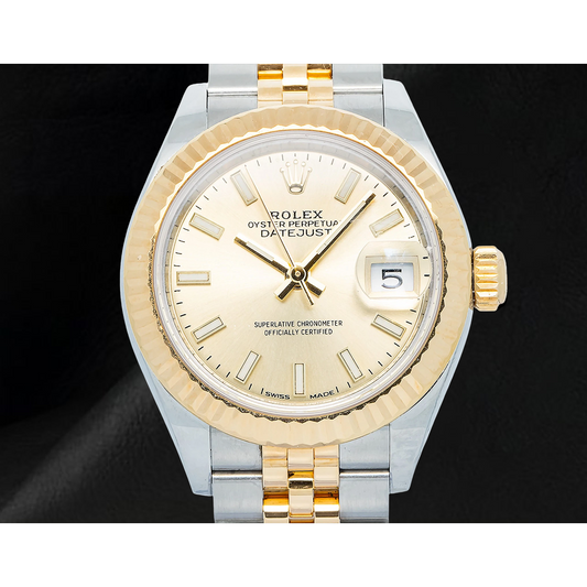 Rolex Damen Datejust 26 mm 179173 Champagnerfarbenes Leuchtzifferblatt