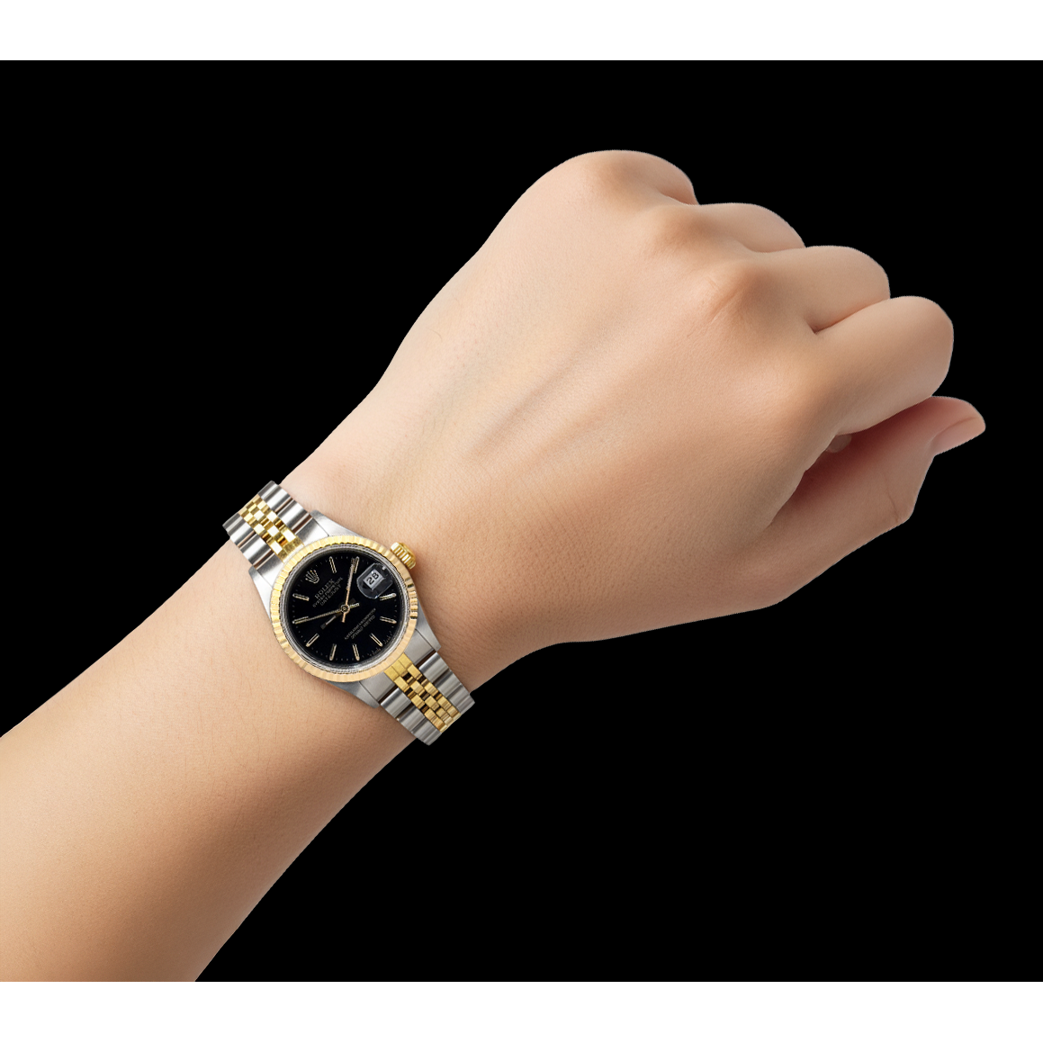 Erdgewonnener Edelstein Rolex Karat Two Tone – Draufsicht