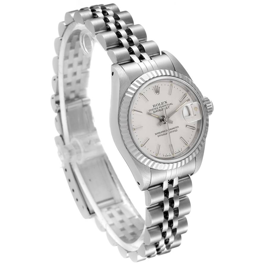 Rolex Lady-Datejust 26 mm Edelstahluhr mit silbernem Zifferblatt