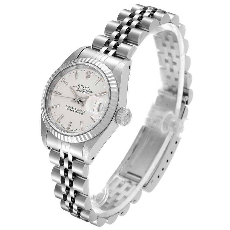 Rolex Lady-Datejust 26 mm Edelstahluhr mit silbernem Zifferblatt
