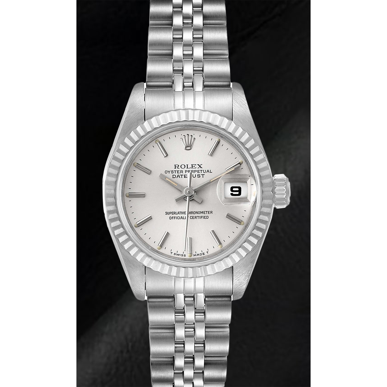 Rolex Lady-Datejust 26 mm Edelstahluhr mit silbernem Zifferblatt
