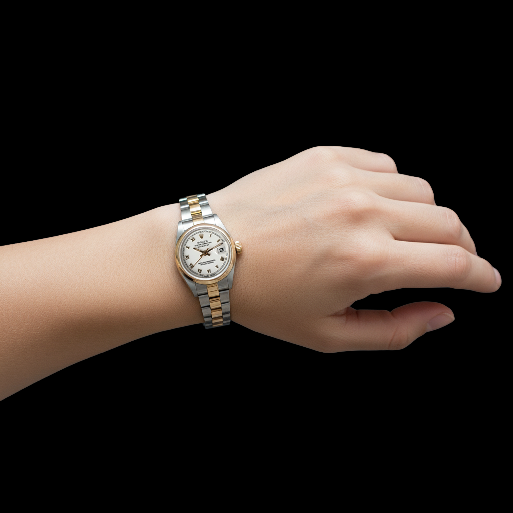 Rolex Two Tone mit Edelstein – Profilansicht