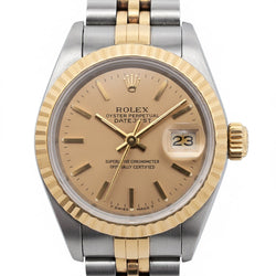 Rolex Lady-Datejust, 26 mm, zweifarbiges Zifferblatt mit champagnerfarbenem Stabmuster