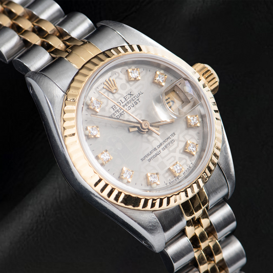 Rolex Lady Datejust 26 mm, silbernes Diamant-Jubilee-Zifferblatt, zweifarbig