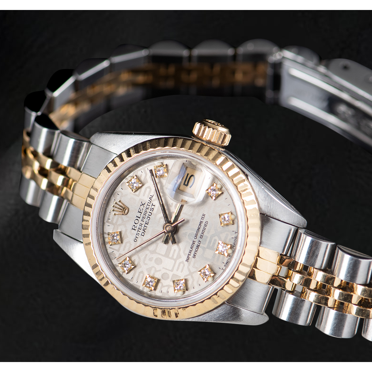 Rolex Lady Datejust 26 mm, silbernes Diamant-Jubilee-Zifferblatt, zweifarbig