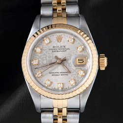 Rolex Lady Datejust 26 mm Silber Jubilee Diamant Zifferblatt Zweifarbige Uhr