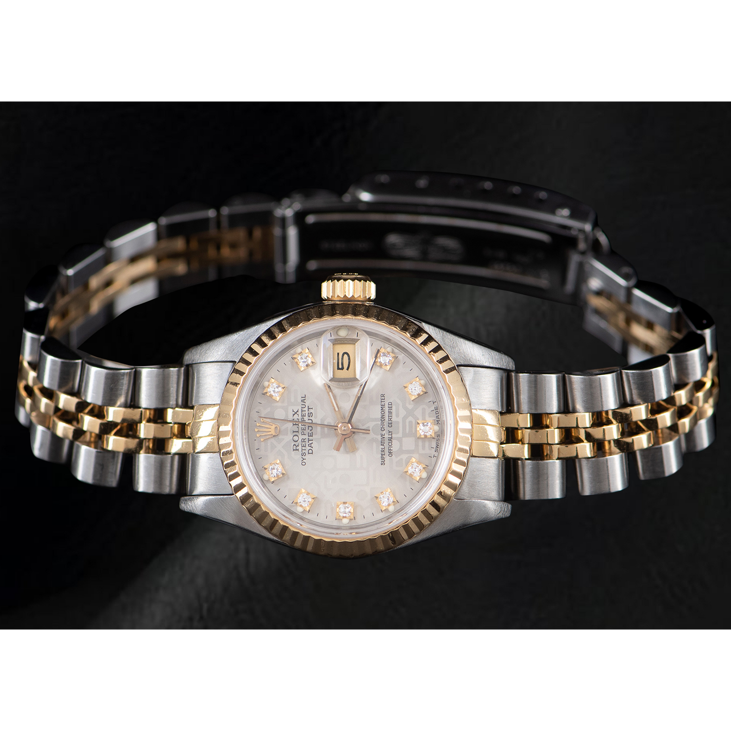 Rolex Lady Datejust 26 mm, silbernes Diamant-Jubilee-Zifferblatt, zweifarbig