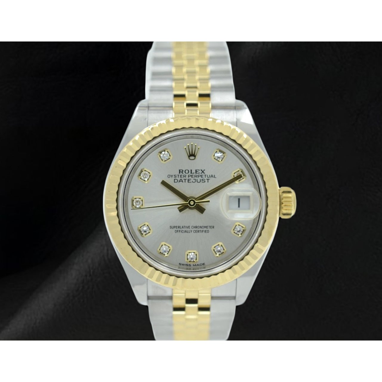Rolex Lady Datejust 28mm 279173 Silber Diamantzifferblatt Uhr Bicolor