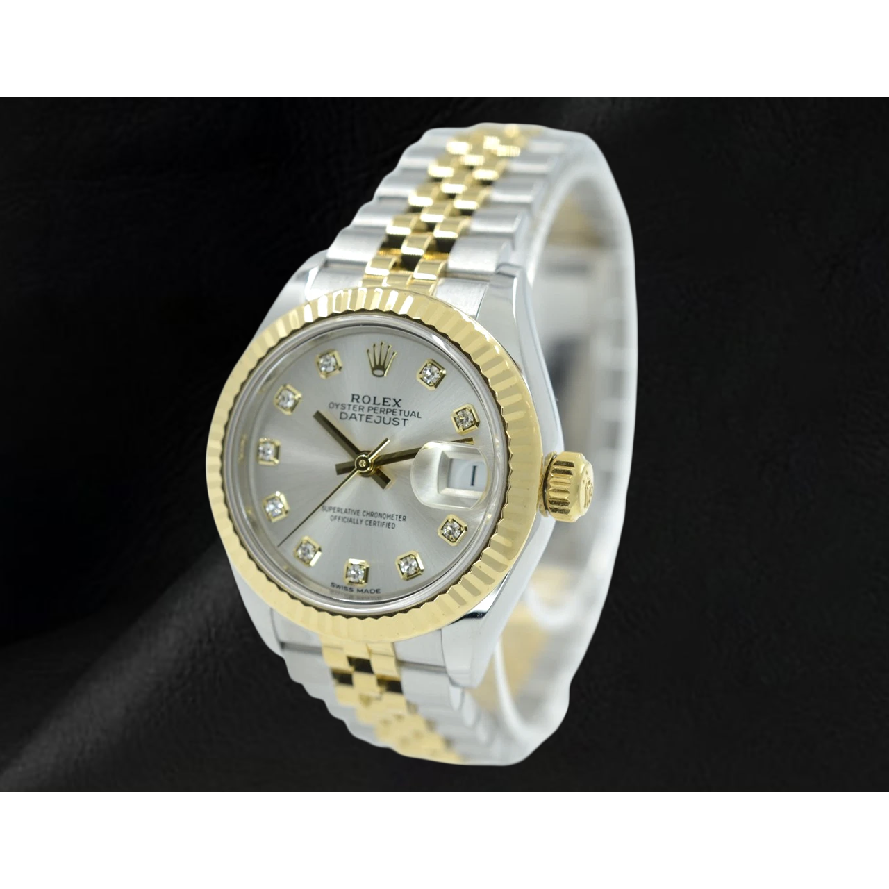 Rolex Lady Datejust 28mm 279173 Silber Diamantzifferblatt Uhr Bicolor